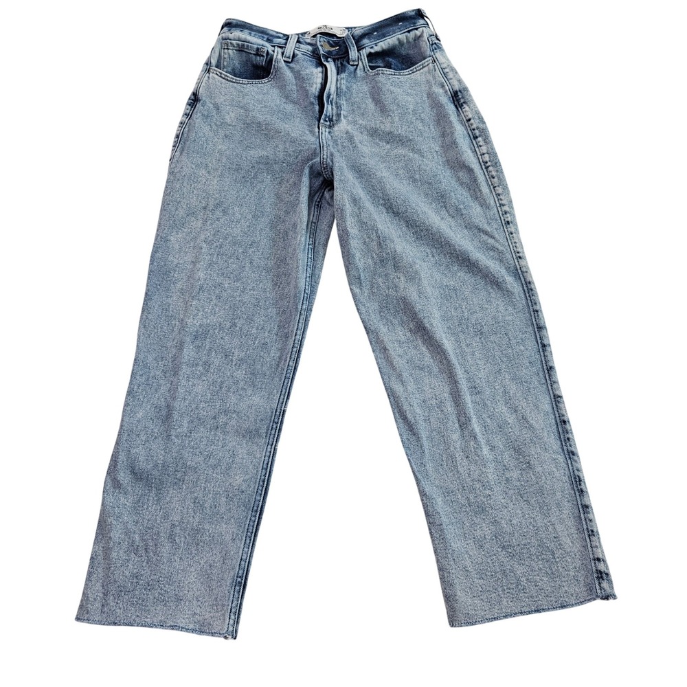 Hollister Curvy Ultra High-Rise Vintage Straight Jeans Light Acid Wash Sz‎ 29